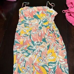 Colorful Leaf Print Dress
